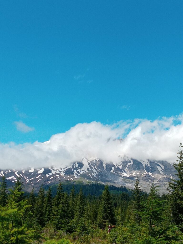 Mountains obscured by clouds